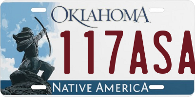 OK license plate 117ASA