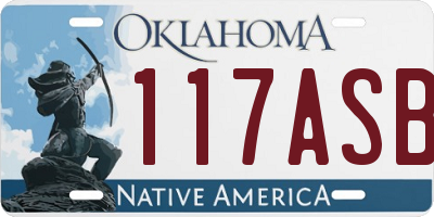 OK license plate 117ASB