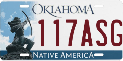 OK license plate 117ASG
