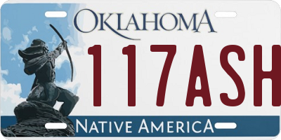 OK license plate 117ASH