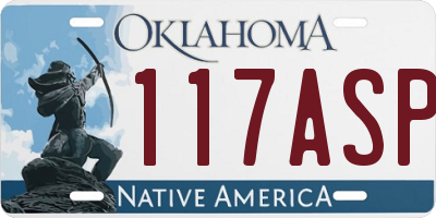 OK license plate 117ASP
