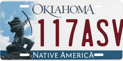 OK license plate 117ASV