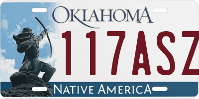 OK license plate 117ASZ