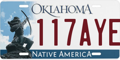 OK license plate 117AYE