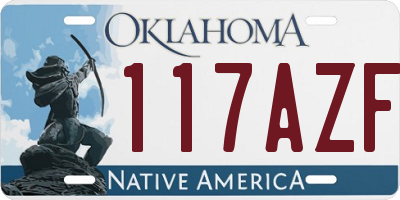 OK license plate 117AZF