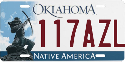 OK license plate 117AZL