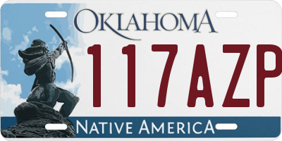 OK license plate 117AZP