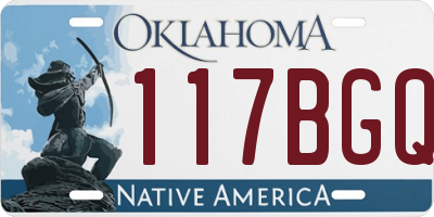 OK license plate 117BGQ