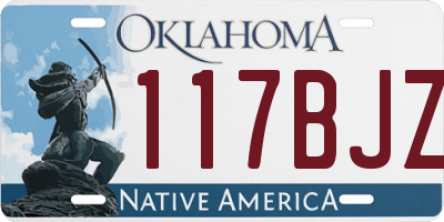 OK license plate 117BJZ