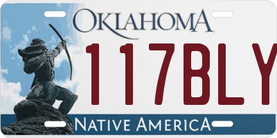 OK license plate 117BLY