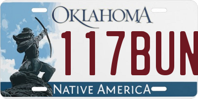 OK license plate 117BUN