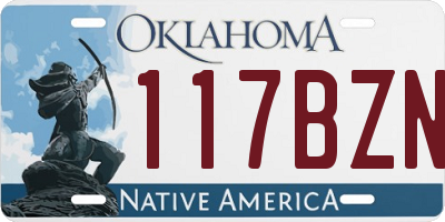 OK license plate 117BZN