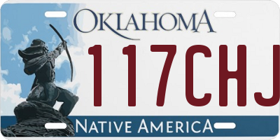 OK license plate 117CHJ