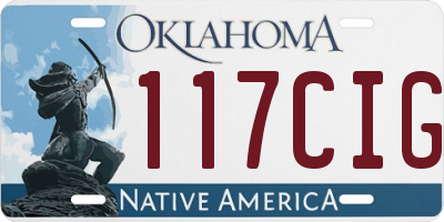 OK license plate 117CIG