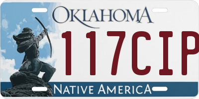 OK license plate 117CIP