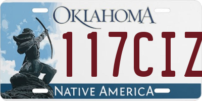 OK license plate 117CIZ