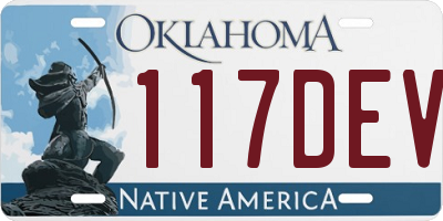 OK license plate 117DEV