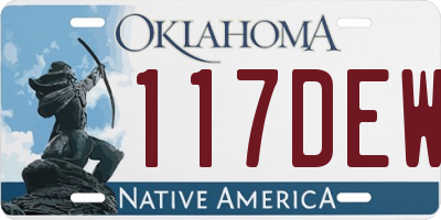 OK license plate 117DEW