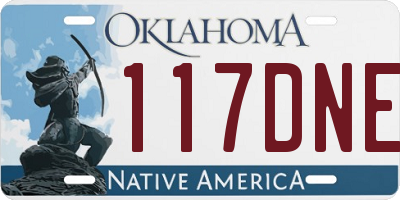 OK license plate 117DNE