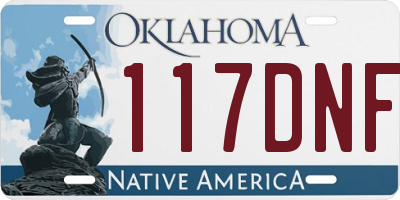OK license plate 117DNF