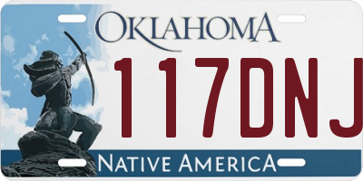 OK license plate 117DNJ
