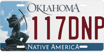 OK license plate 117DNP