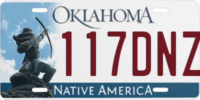OK license plate 117DNZ