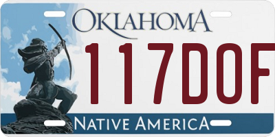 OK license plate 117DOF