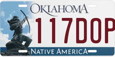 OK license plate 117DOP