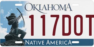 OK license plate 117DOT