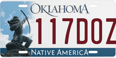 OK license plate 117DOZ
