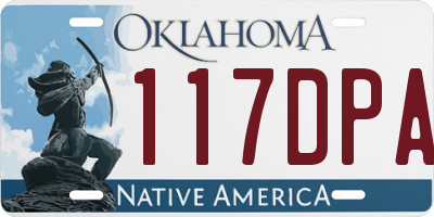 OK license plate 117DPA