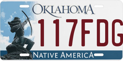 OK license plate 117FDG