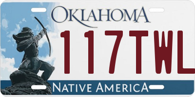 OK license plate 117TWL