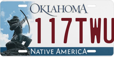 OK license plate 117TWU
