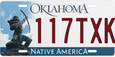 OK license plate 117TXK