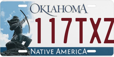 OK license plate 117TXZ