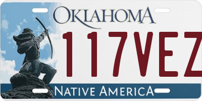 OK license plate 117VEZ