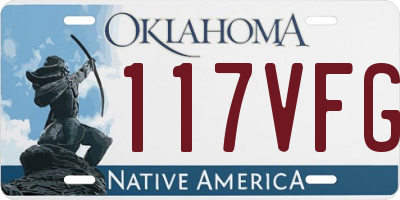 OK license plate 117VFG
