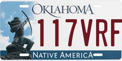 OK license plate 117VRF
