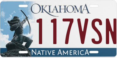 OK license plate 117VSN