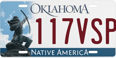 OK license plate 117VSP