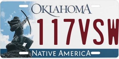 OK license plate 117VSW