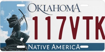 OK license plate 117VTK