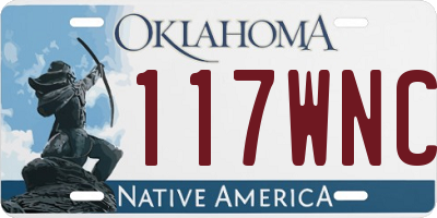 OK license plate 117WNC