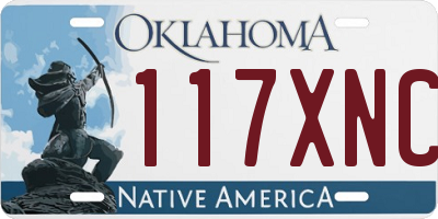 OK license plate 117XNC