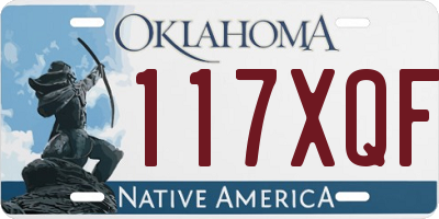 OK license plate 117XQF