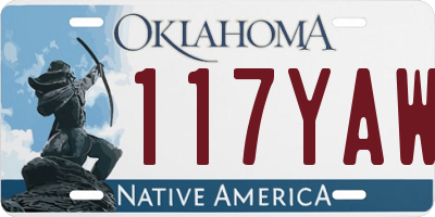 OK license plate 117YAW