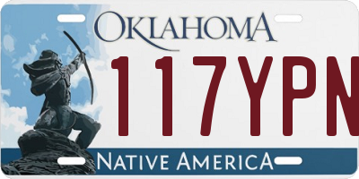 OK license plate 117YPN
