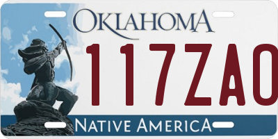 OK license plate 117ZAO